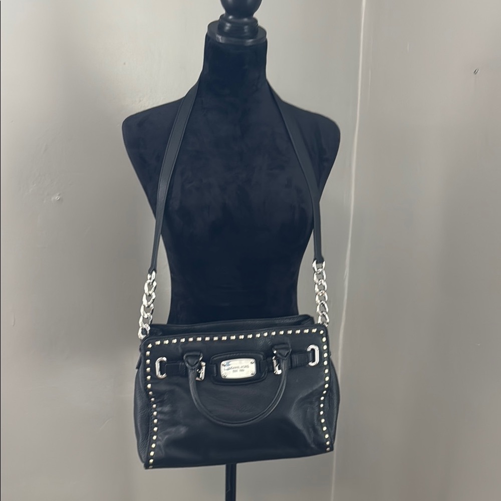 MICHAEL Michael Kors Black and Silver Chain Shoulder Bag
